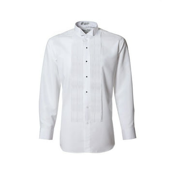Neil Allyn Mens Tuxedo Shirt 100% Cotton 1/4 Pleat Laydown Collar 